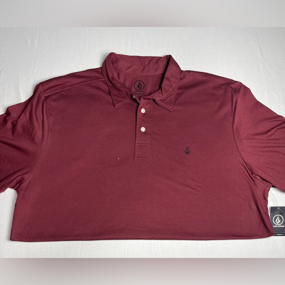 Volcom Burgundy Cotton Polo